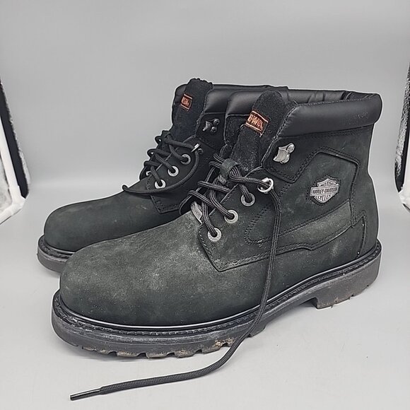 Harley Davidson Mens Boots Badlands Lace-Up 12 W Black Leather main image 8